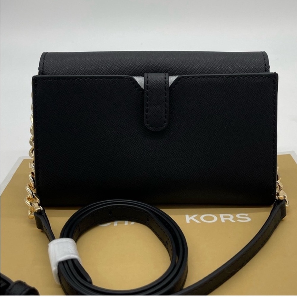 Michael Kors Black and Gold Phone Crossbody Bag - Picture 3 of 13